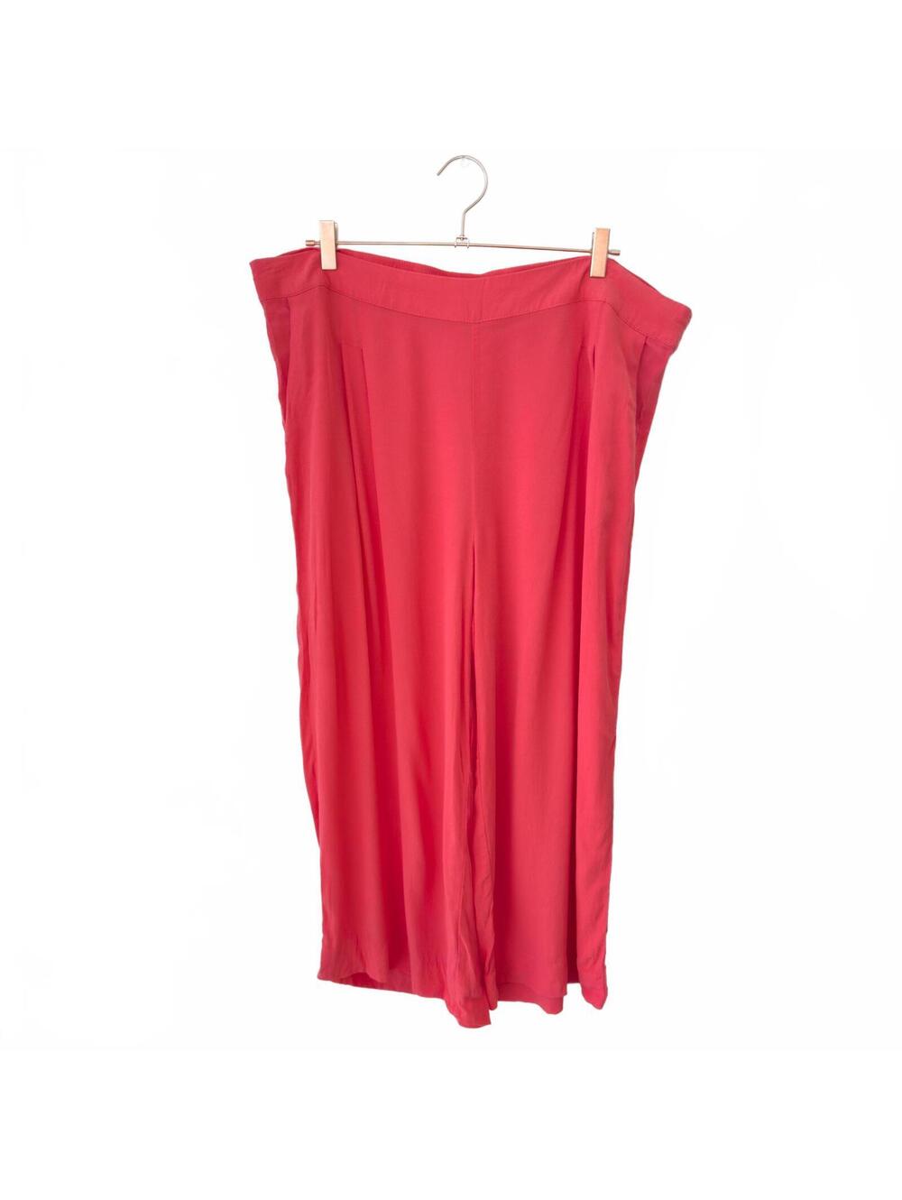 Mango Coral Pink Pleated Wide Leg Pull On Pants Size 2X